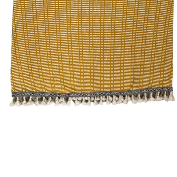 W5 ANTHROPOLOGIE Tank Top Tassels Stripe Knit Mustard Yellow Women Size L - Picture 3 of 10